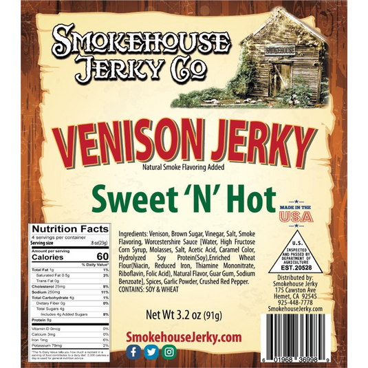Tender Heifer Snack Co. Venison Sweet 'N' Hot