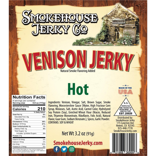 Tender Heifer Snack Co. Venison Hot