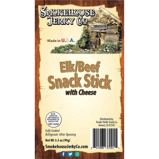 Tender Heifer Snack Co. Elk Beef Snack Stick W/Cheese