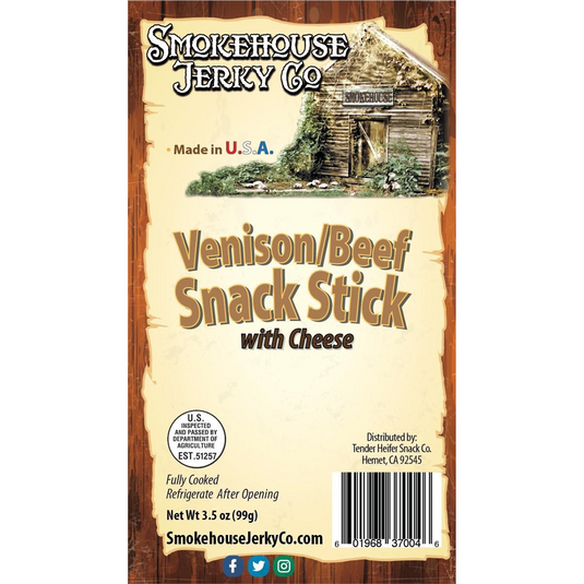 Tender Heifer Snack Co. Venison Beef Snack Stick W/Cheese