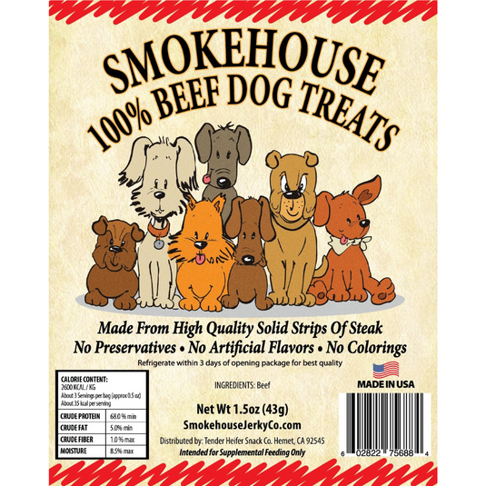 Tender Heifer Snack Co. Smokehouse 100% Beef Dog Treats 1.5oz