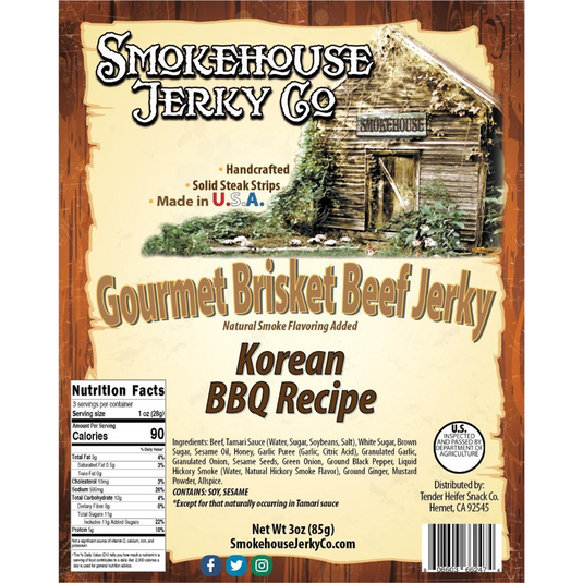 Tender Heifer Snack Co. Korean BBQ Brisket Beef Jerky - 3 oz