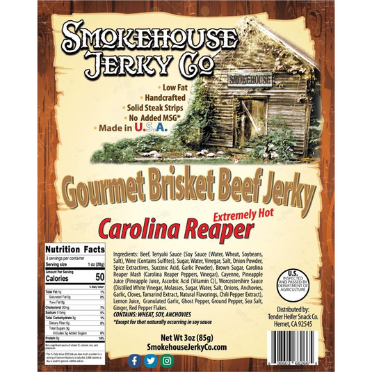 Tender Heifer Snack Co. Carolina Reaper Brisket Beef Jerky - 3oz