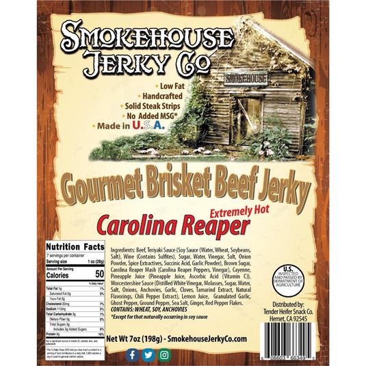 Tender Heifer Snack Co. Carolina Reaper Beef Jerky 7  Ounce - Beef Jerky