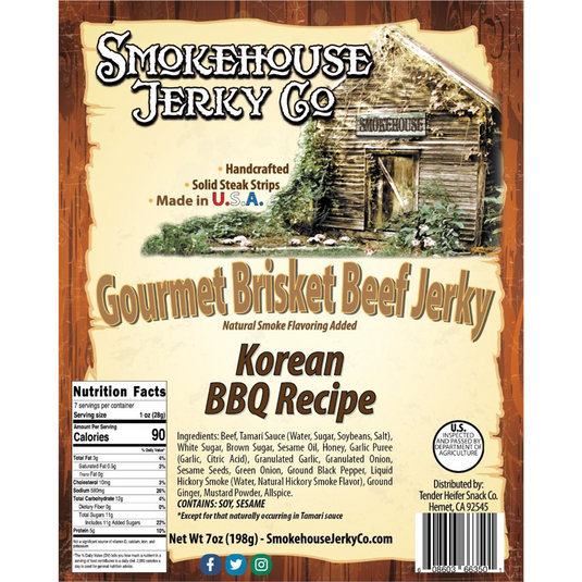Tender Heifer Snack Co. Korean BBQ Beef Jerky 7  Ounce - Beef Jerky