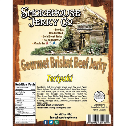 Tender Heifer Snack Co. Teriyaki Brisket Beef Jerky - 3 oz
