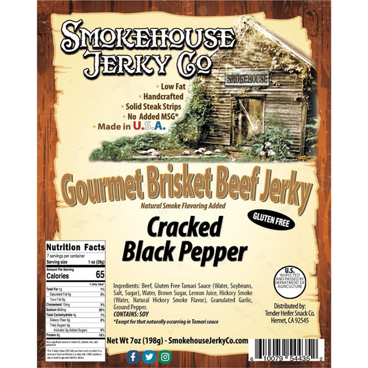 Tender Heifer Snack Co. Cracked Black Pepper Beef Jerky 7  Ounce - Beef Jerky