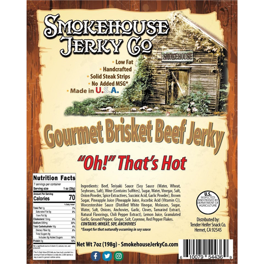 Tender Heifer Snack Co. Oh! That'S Hot! Beef Jerky 7  Ounce - Beef Jerky