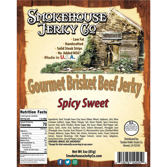 Tender Heifer Snack Co. Spicy Sweet Brisket Beef Jerky - 3 oz