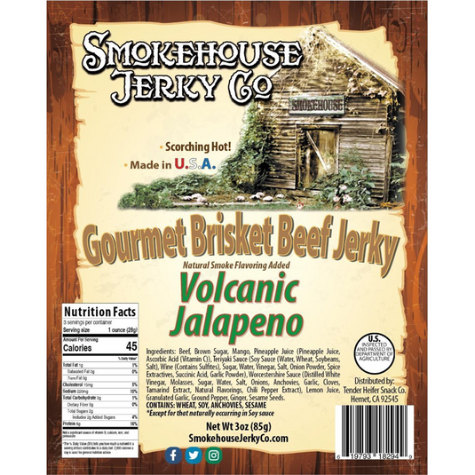 Tender Heifer Snack Co. Volcanic Jalapeno Brisket Beef Jerky - 3 oz