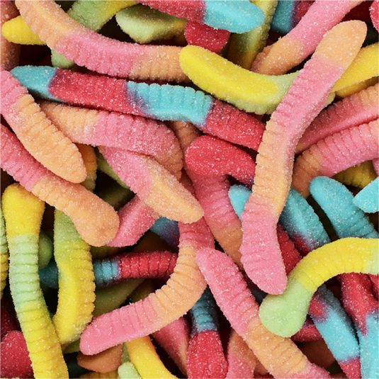Tender Heifer Snack Co. Gummy Sour Neon Worms Candy - 10 oz
