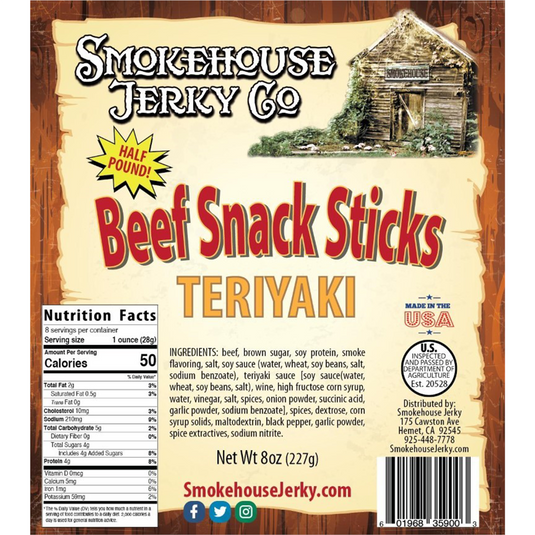 Tender Heifer Snack Co. Teriyaki Beef Sticks 6 Ounce