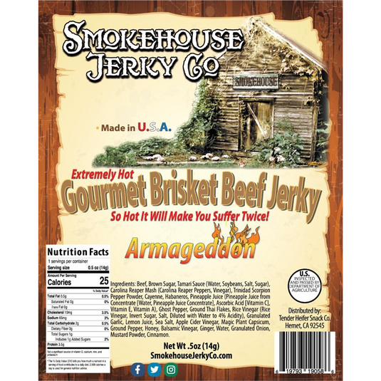 Tender Heifer Snack Co. Armageddon Beef Jerky .5 Ounce Beef Jerky Beef