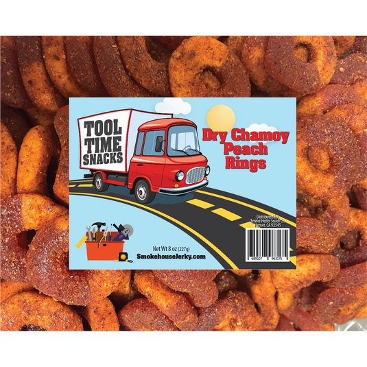 Tender Heifer Snack Co. 8oz Dry Chamoy Gummy Peach Rings