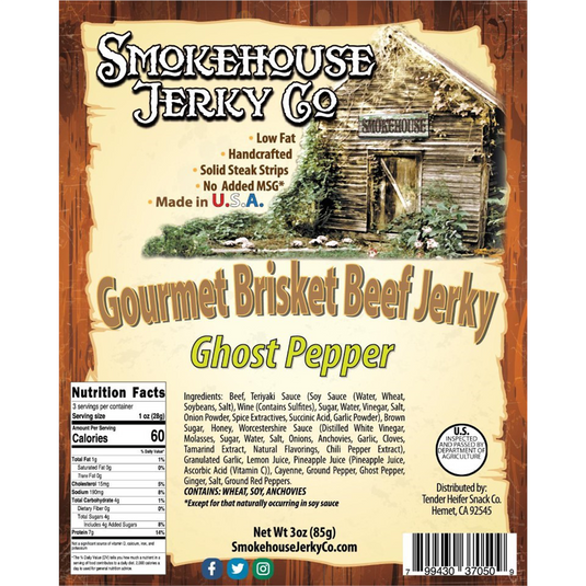 Tender Heifer Snack Co. Ghost Pepper Brisket Beef Jerky - 3 oz