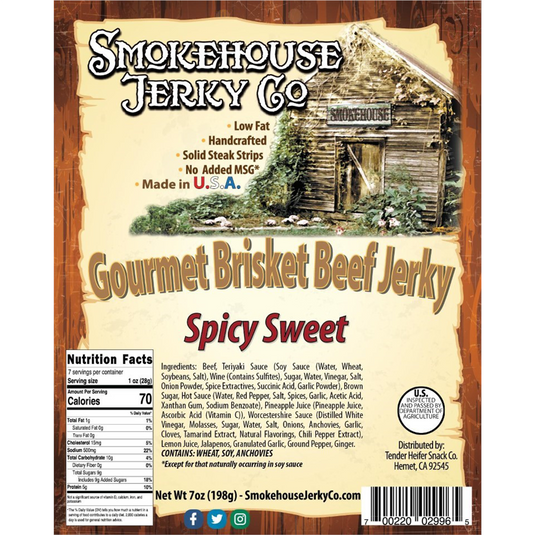 Tender Heifer Snack Co. Spicy Sweet Beef Jerky 7  Ounce - Beef Jerky