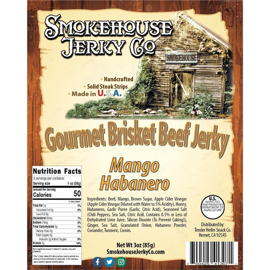 Tender Heifer Snack Co. Mango Habanero Beef Jerky 3  Ounce - Beef Jerky