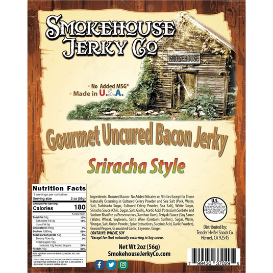 Tender Heifer Snack Co. Sriracha Bacon Jerky - 2oz