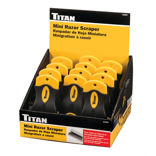 TITAN 12PC Mini Single-edge Razor Scraper Display