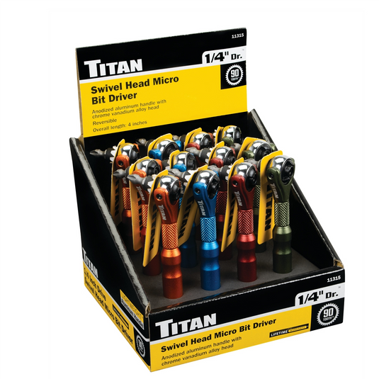 TITAN 1/4 Inch Drive Micro Bit Driver Counter Display