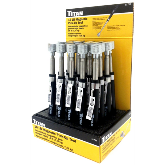 TITAN 20PC 16LB Magnetic Pickup Tool Display