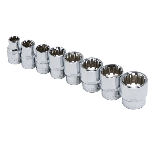 TITAN 8-PC 3/8"" DR SAE SPLINE SOCKET
