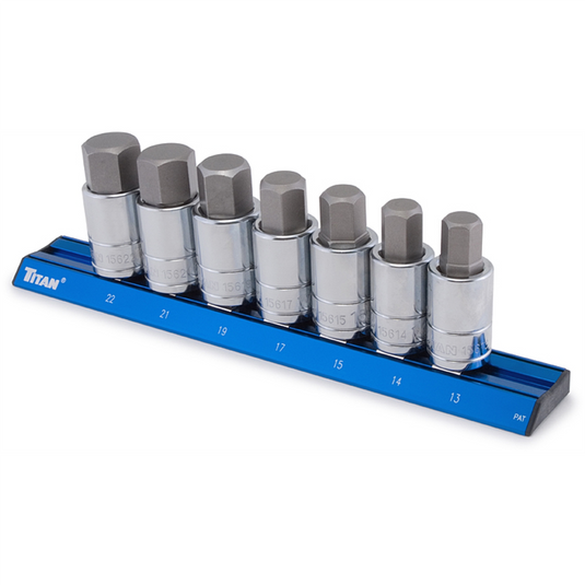 TITAN 7 Pc. 1/2"" Drive Metric Large Hex