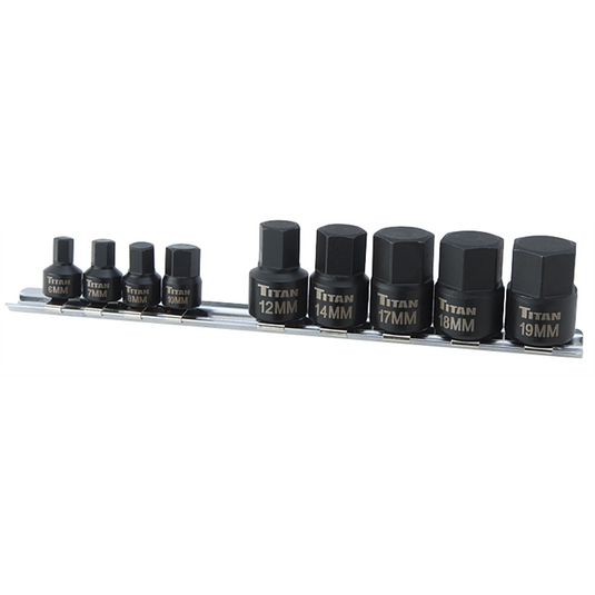 TITAN 9-PC 1/4"" AND 3/8"" DR STUBB