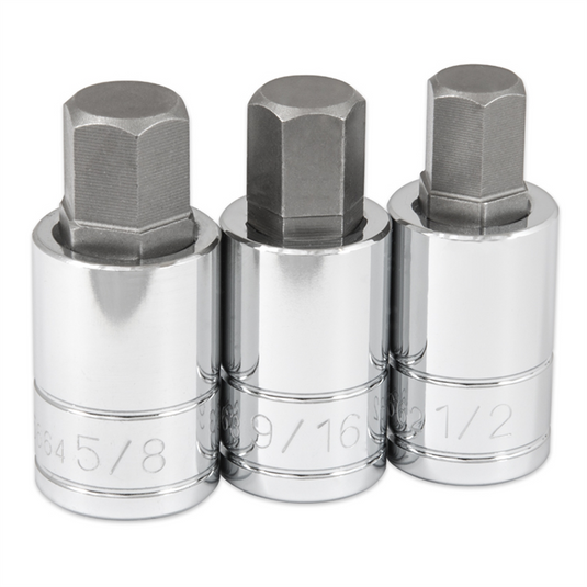 TITAN 3-PC 1/2"" DR SAE HEX BIT SOCKE