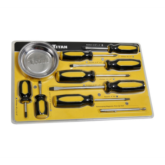 TITAN 10-PC SCREWDRIVER SET WITH MAGNETIC