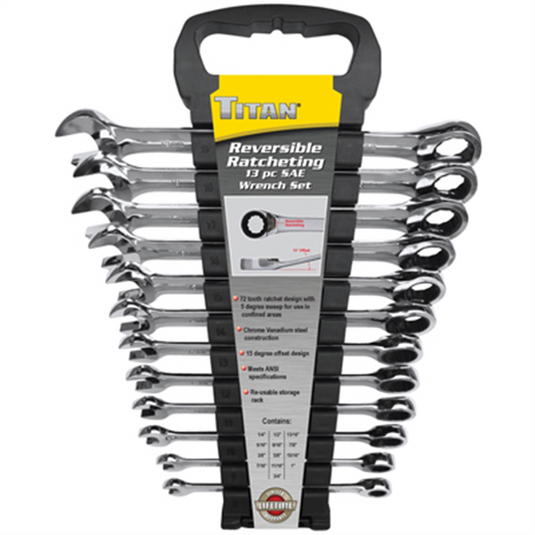 TITAN 13-PC SAE REVERSIBLE RATCHETING WRENCH