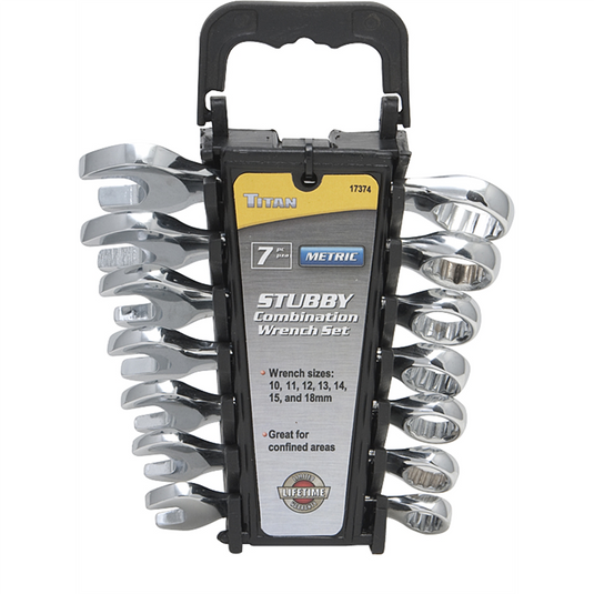 TITAN 7-PC METRIC STUBBY COMBINATION WRENC