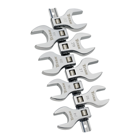 Titan 8 Piece 1/2 Inch Drive Metric Jumbo Crowfoot Wrench Set