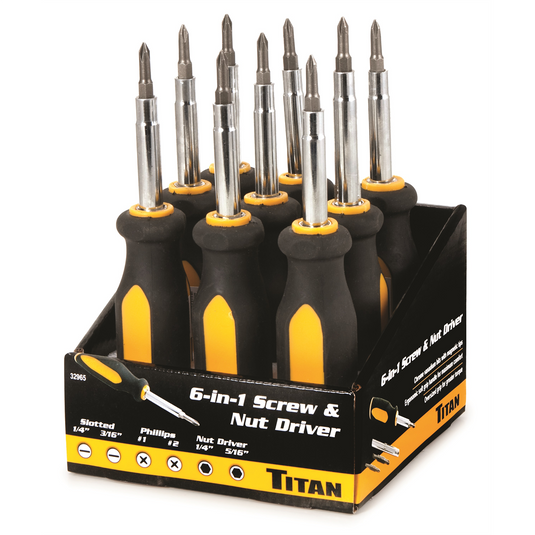 Titan 6-in-1 Screwdriver 9 Pc. Counter Display