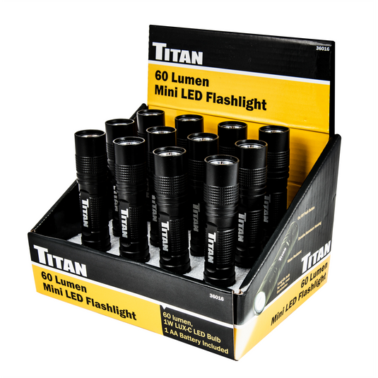 Titan 12 Pc. 60-Lumen LED Mini Flashlight Counter Display