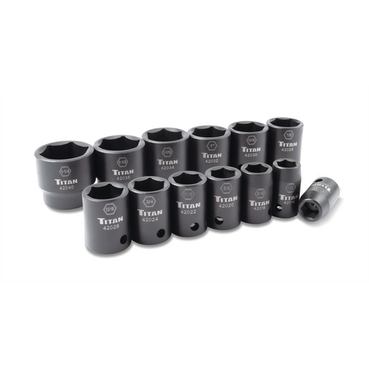 Titan 13 pc. 1/2 in. Dr Impact Socket Set