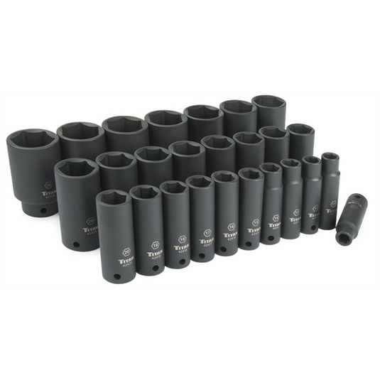 TITAN 26-PC 1/2"" DR METRIC DEEP IMPA