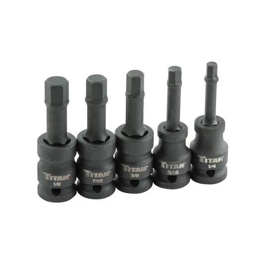 TITAN 5-PC 1/2"" DR SAE HEX IMPACT BI