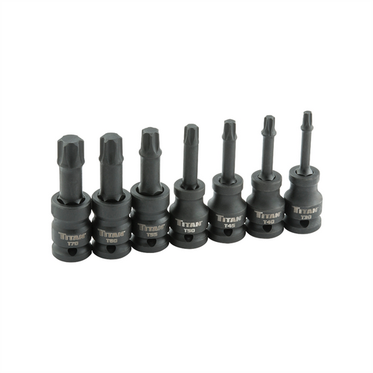 TITAN 7-PC 1/2"" DR STAR IMPACT BIT S