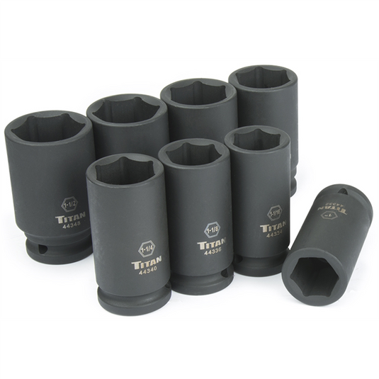 TITAN 8-PC 3/4"" DR SAE DEEP IMPACT S