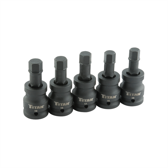 TITAN 5-PC 3/4"" DR METRIC HEX IMPACT