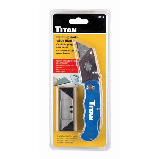 Titan Folding Utility Knife - Blue