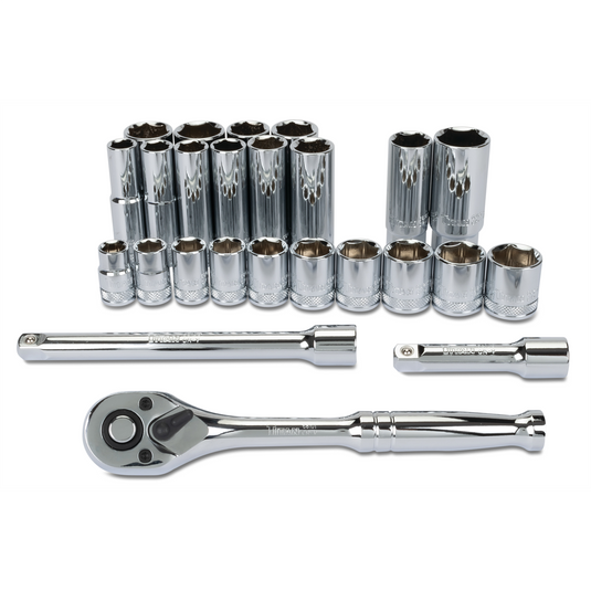 Titan 25 pc. 3/8 in. Drive Mechanics Metric Socket Set