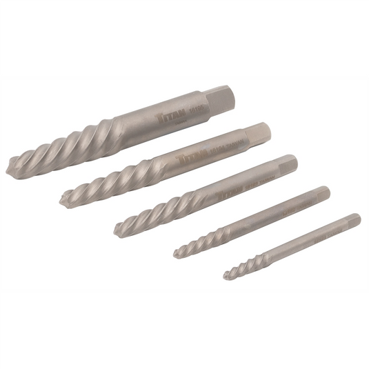 TITAN 5 Pc. Screw Extractor Set (7/64""; 9/64""; 19/64""; 1/4""; 5/32"")