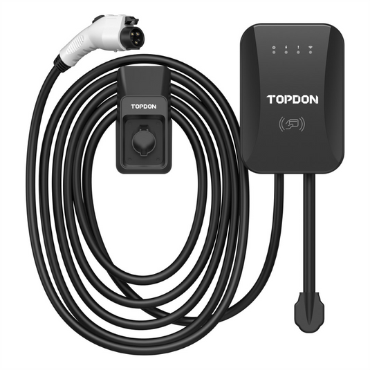 Topdon PulseQ AC Home EV Charger 25FT - 40A Level 2 EV Charger w/25FT Cable J1772 Plug; RFID Mode