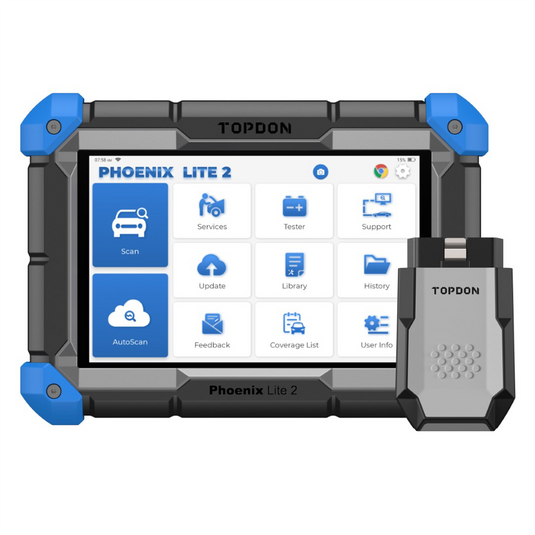 Topdon Phoenix Lite 2 - 8"" OE-Level Scan Tool; Service Functions; Bi-Directional Controls