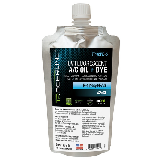 Tracer Products 5 oz (148 ml) foil pouch; R-1234yf/PAG with Dye