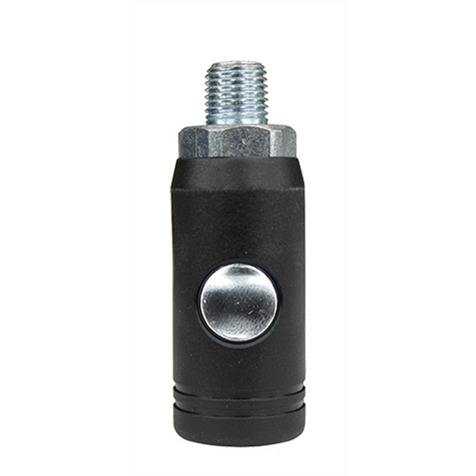 Plews Edelmann 1/4IN Safety Coupler Male Black