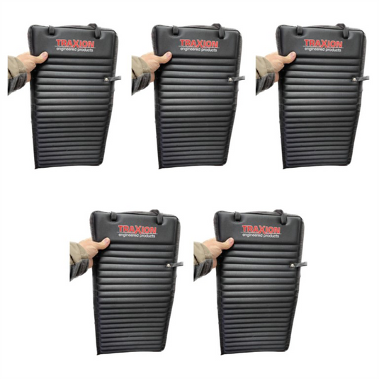 Traxion 1-502 Versa Mat Mini; Roll-Up High Density Foam Utility Mat; Black - 5 Pack