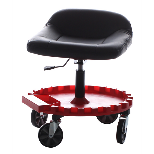 Traxion 2-230 Original Monster Gear Rolling Seat: Adjustable Height; Five 5 Inch Casters and Patented Spinning Gear Tray